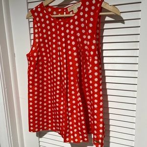 MICHAEL KORS Red Polka Dot Top S